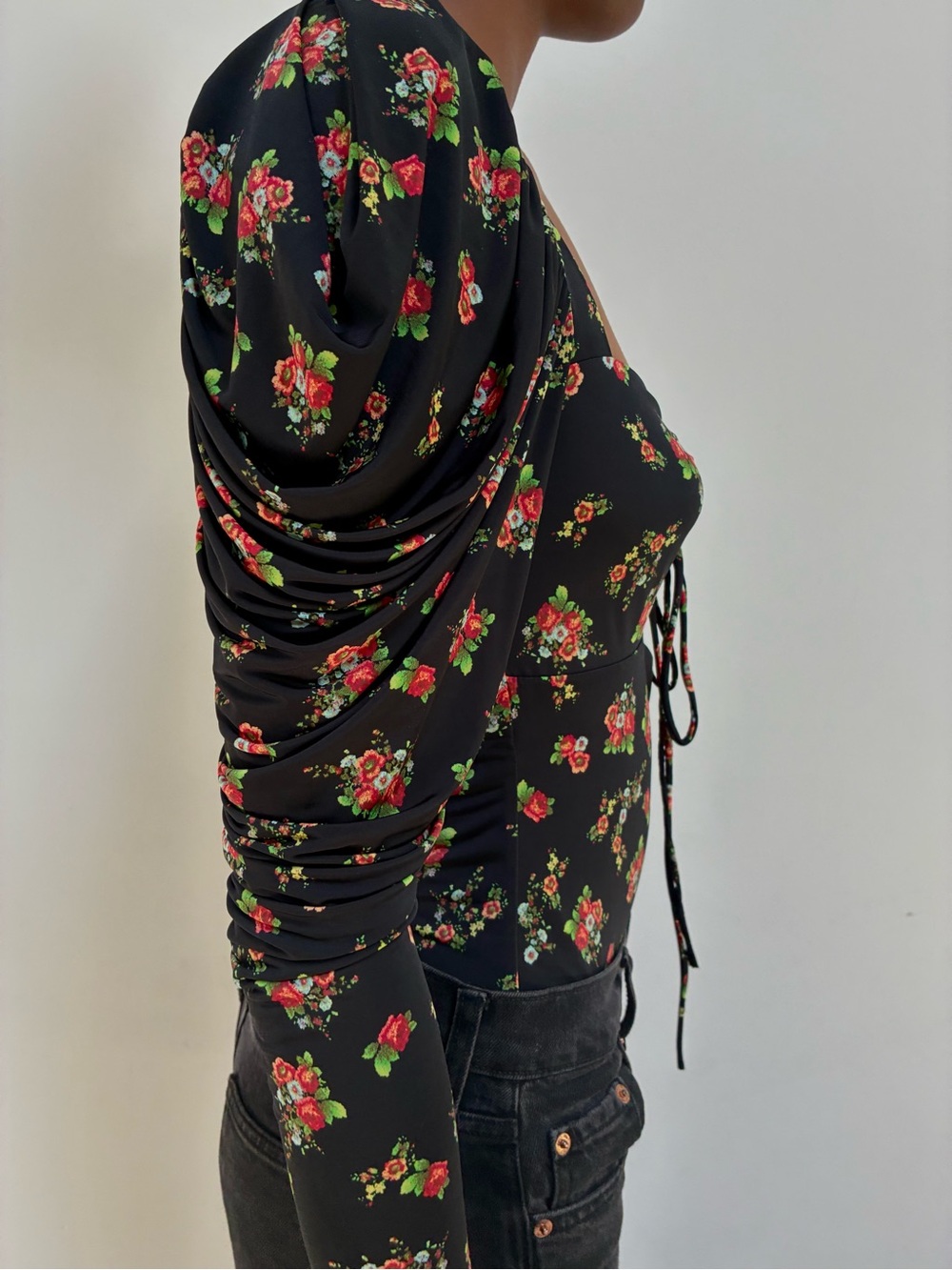 AFRM Floral Ruched Long Sleeve Top - Picture 2 of 8